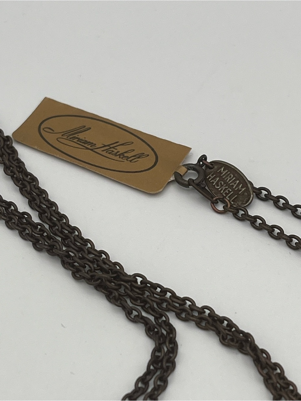 Miriam Haskell Purple Beaded Filigree Drop Necklace - Picture 5 of 11